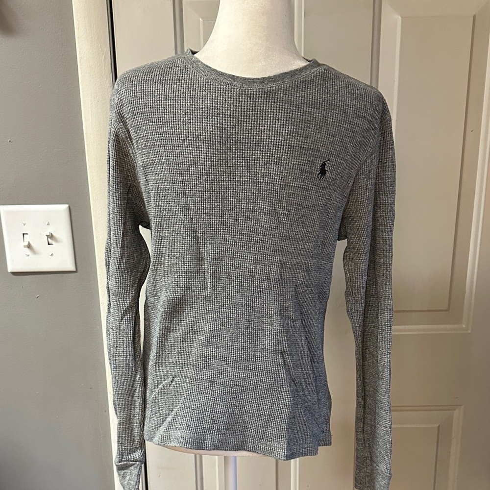 🎉HP🎉 Polo by Ralph Lauren Gray Long Sleeve Thermal Tee